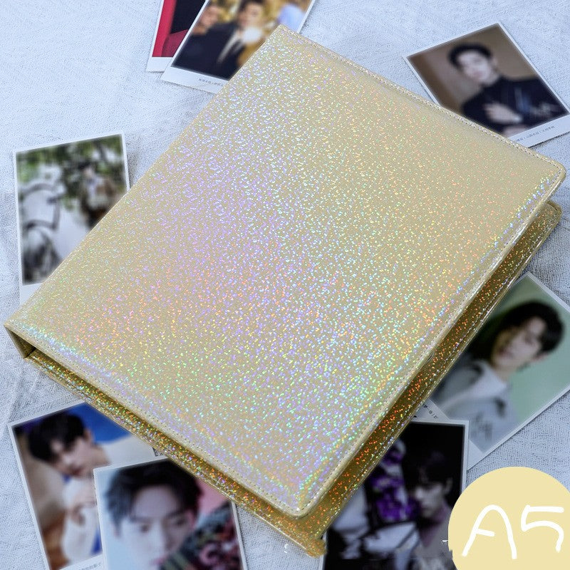 Glitter Photo & Postcard Album Binder Rainbow Shimmer Commemorative Storage Book