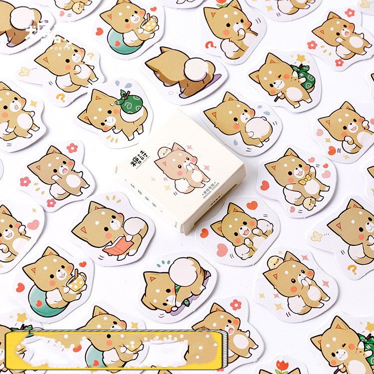 Cute Shiba Dog Stickers – Decorative Label Stickers for Journaling, Scrapbooking & DIY Crafts