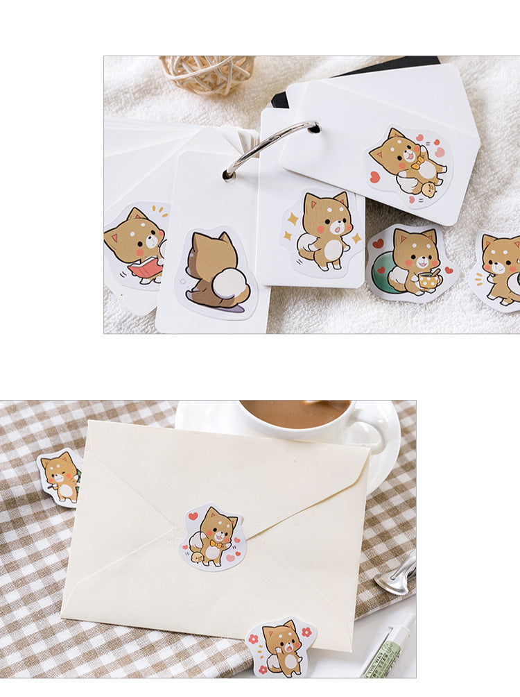 Cute Shiba Dog Stickers – Decorative Label Stickers for Journaling, Scrapbooking & DIY Crafts