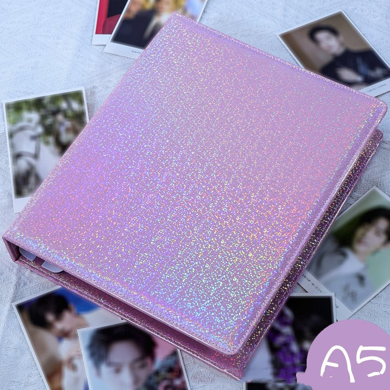Glitter Photo & Postcard Album Binder Rainbow Shimmer Commemorative Storage Book