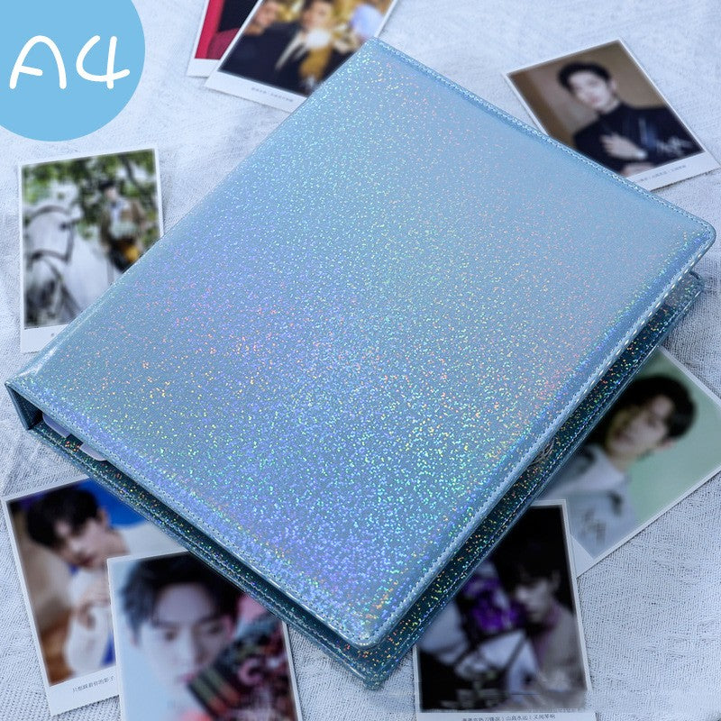 Glitter Photo & Postcard Album Binder Rainbow Shimmer Commemorative Storage Book
