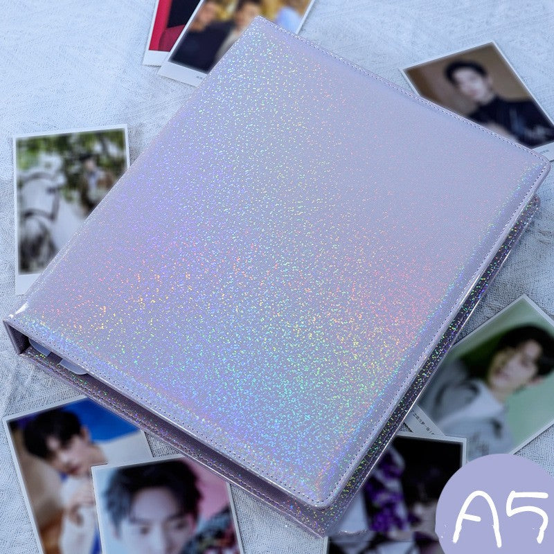 Glitter Photo & Postcard Album Binder Rainbow Shimmer Commemorative Storage Book