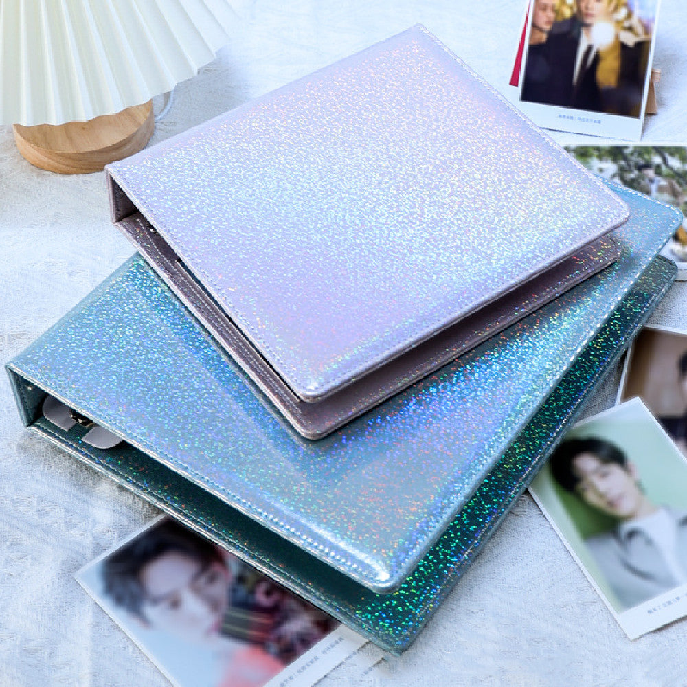 Glitter Photo & Postcard Album Binder Rainbow Shimmer Commemorative Storage Book