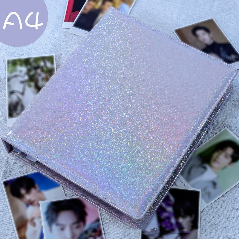 Glitter Photo & Postcard Album Binder Rainbow Shimmer Commemorative Storage Book