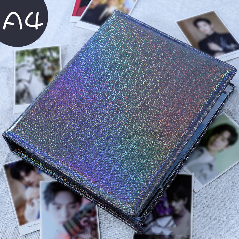 Glitter Photo & Postcard Album Binder Rainbow Shimmer Commemorative Storage Book