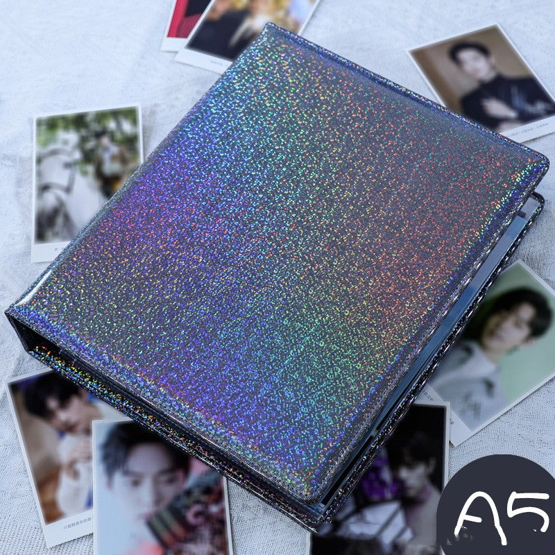 Glitter Photo & Postcard Album Binder Rainbow Shimmer Commemorative Storage Book
