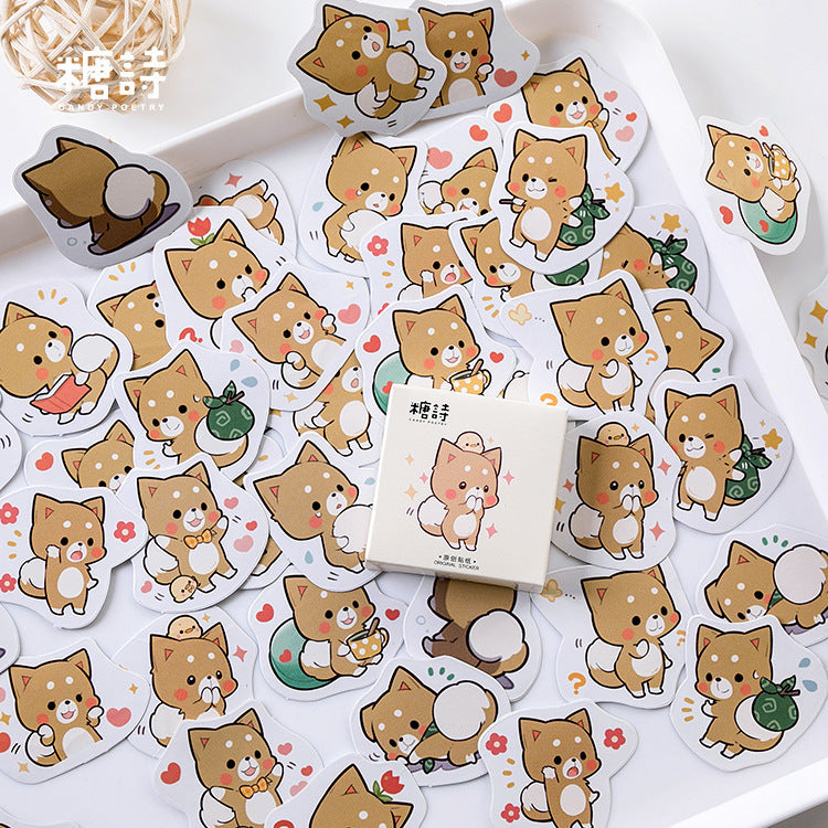 Cute Shiba Dog Stickers – Decorative Label Stickers for Journaling, Scrapbooking & DIY Crafts