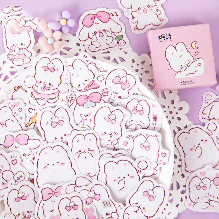 Cute Bunny Stickers Box – Aesthetic Stickers for Journaling & Scrapbooking