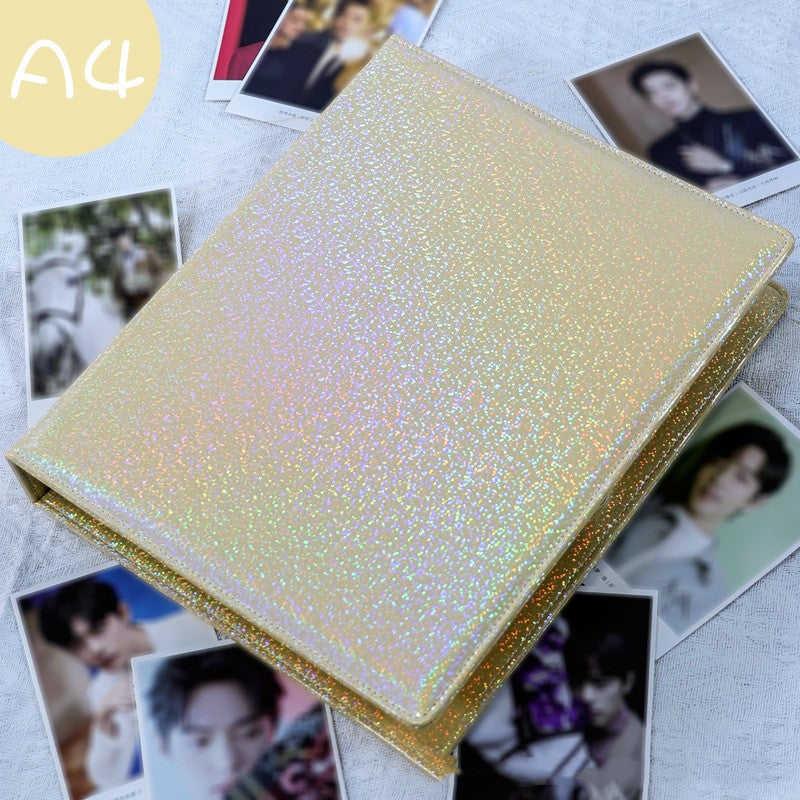 Glitter Photo & Postcard Album Binder Rainbow Shimmer Commemorative Storage Book